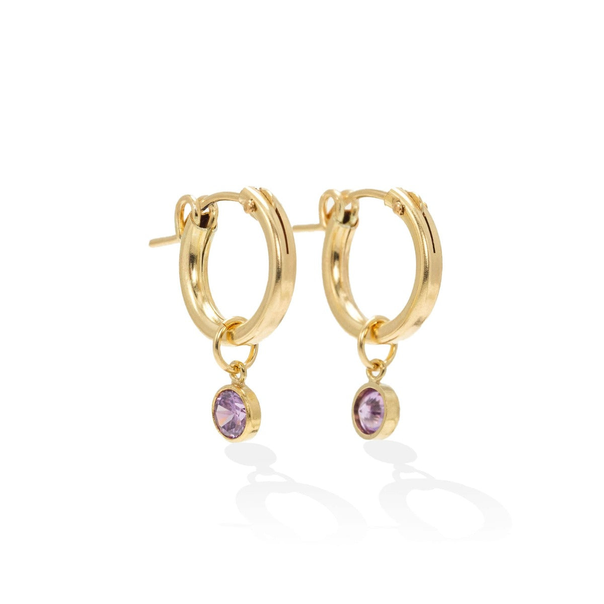 June Birthstone Gold-Filled Hoop Earrings
