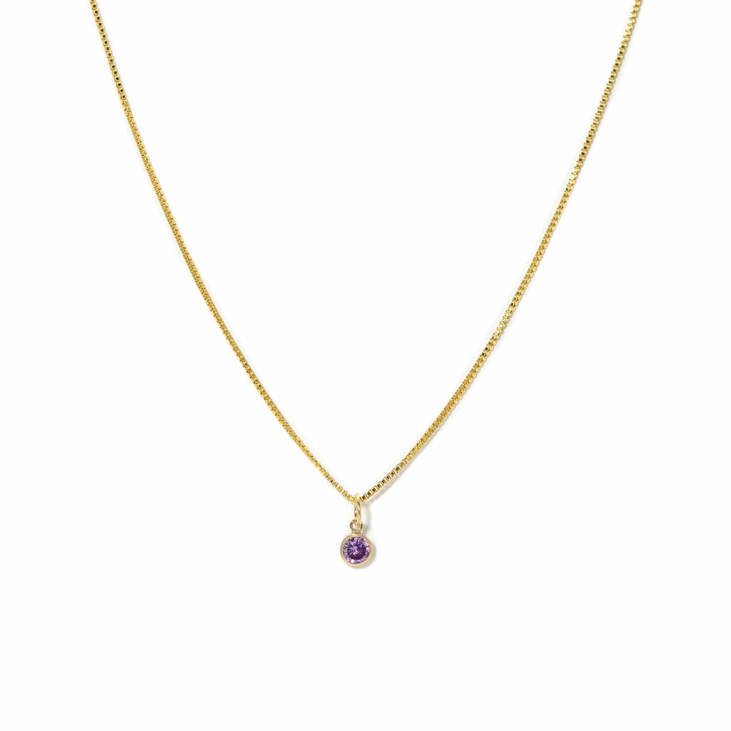 June Birthstone Gold-Filled Charm Necklace
