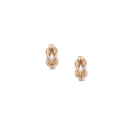 Sailor Knot Stud Handmade Earrings Goldtone Sterling Silver Posts.