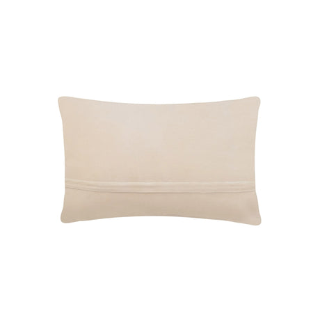 Peking Handicraft Queen 100% Wool Hook Lumbar Pillow featuring velvet backing and a zipper to remove the cover.