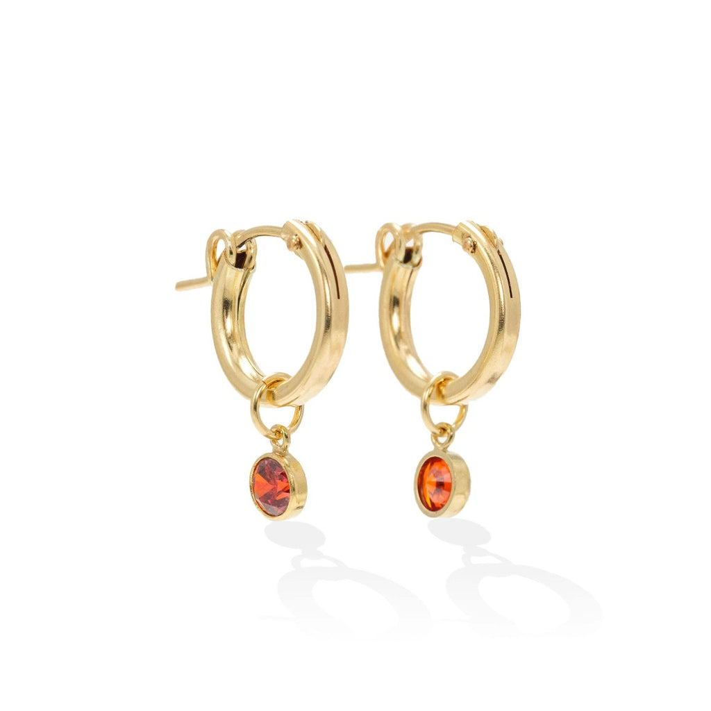 July Birthstone Gold-Filled Hoop Earrings