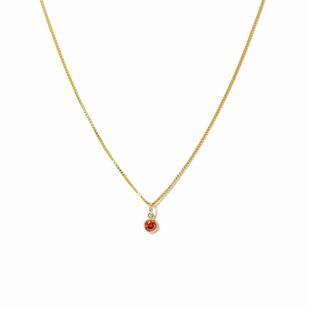 July Birthstone Gold-Filled Charm Necklace