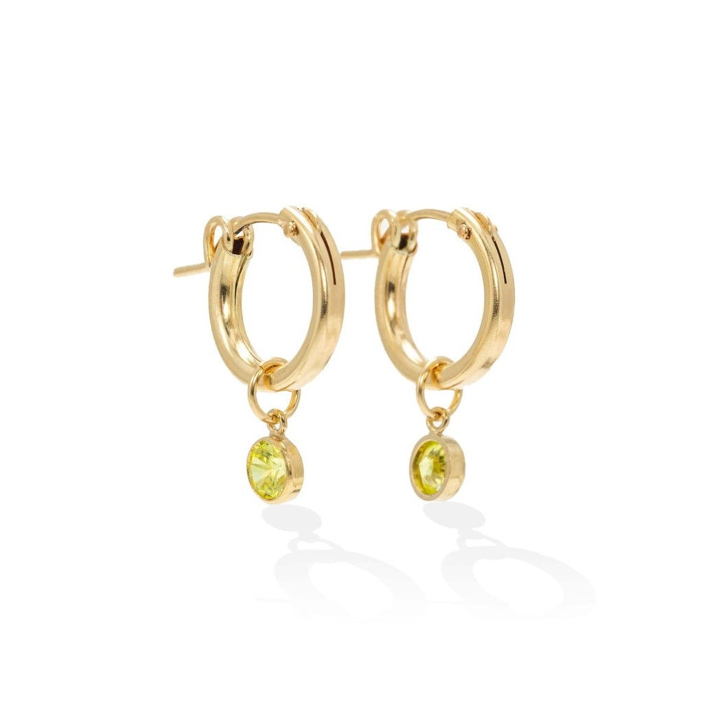 August Birthstone Gold-Filled Hoop Earrings
