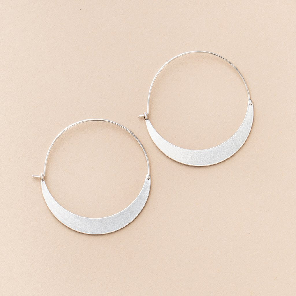 Refined Earring Collection - Crescent Hoop (Sterling Silver)