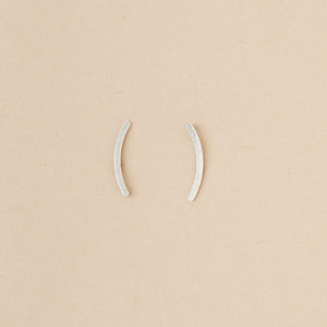 Refined Earring Collection - Comet Curve Post Earrings (Sterling Silver)