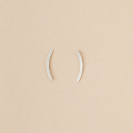 Refined Earring Collection - Comet Curve Post Earrings (Sterling Silver)