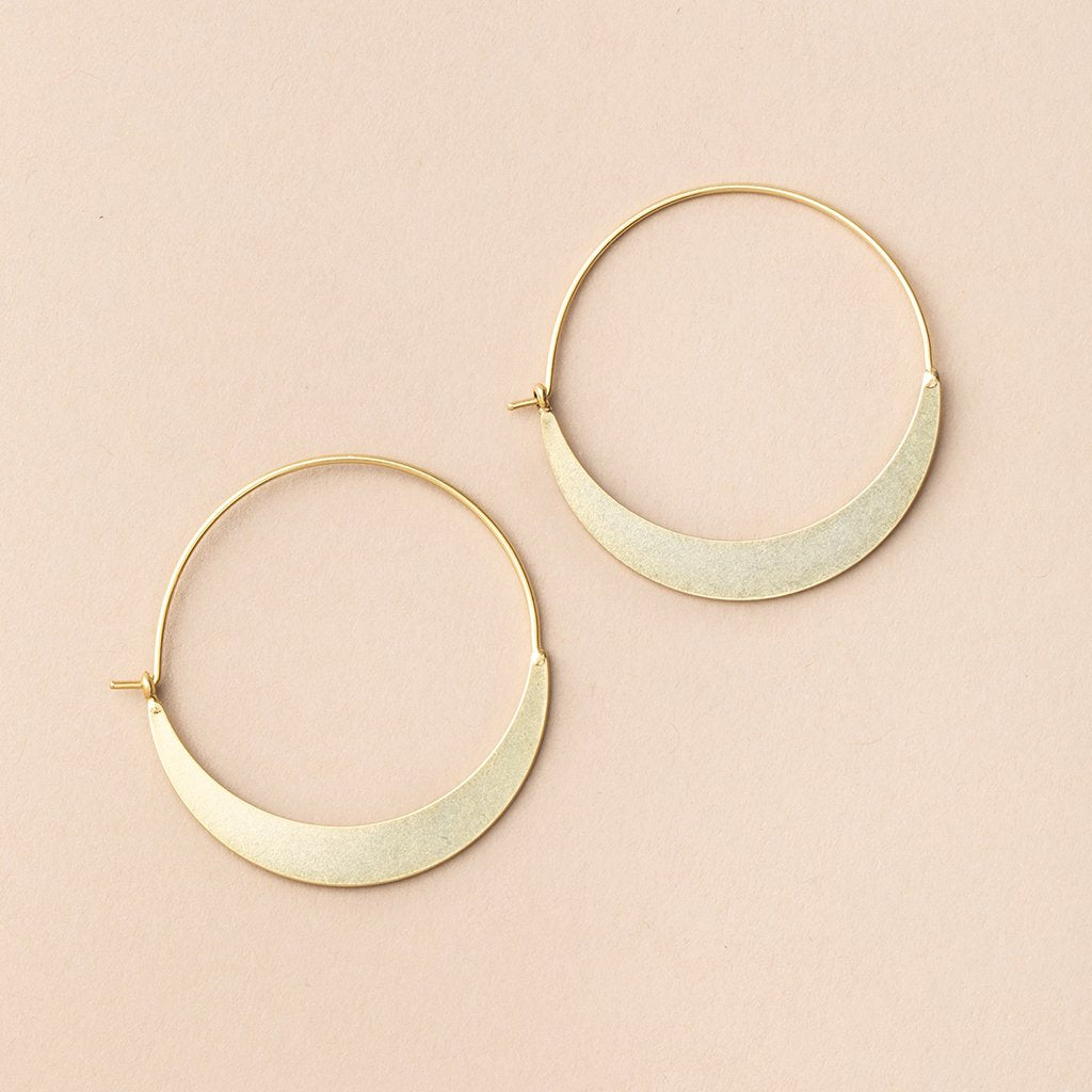 Refined Earring Collection - Crescent Hoop/Gold Vermeil