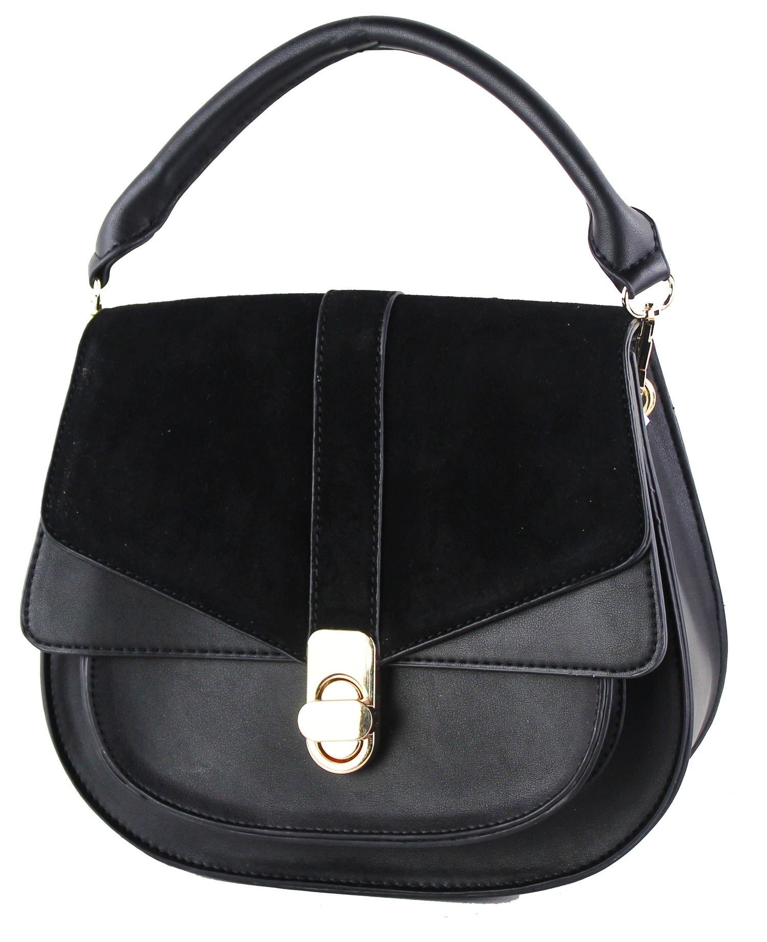 Black - Genuine Leather Saddle Bag