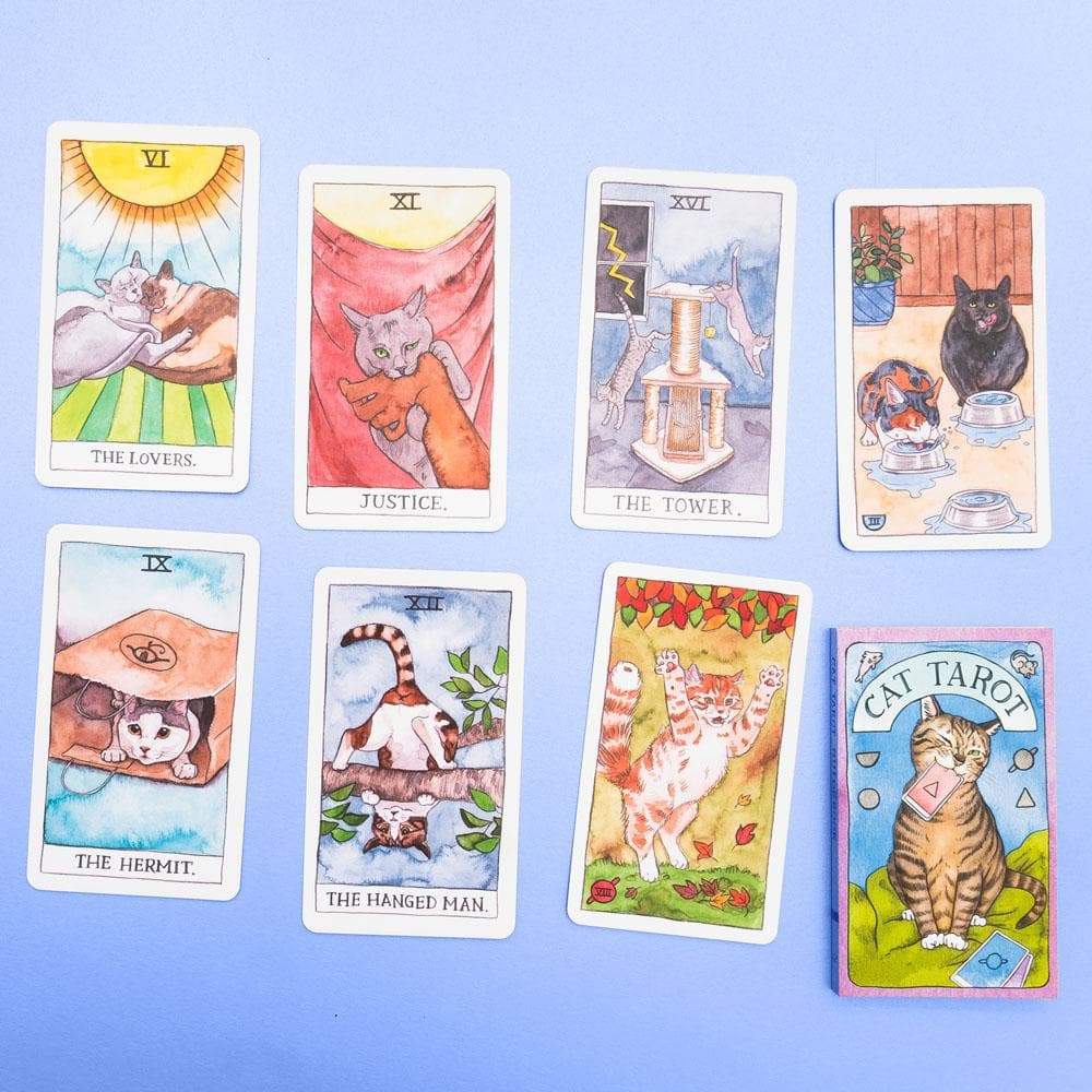 Cat Tarot Deck Spread of Cards