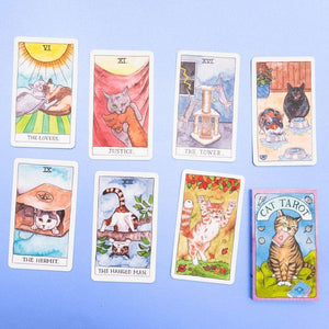 Cat Tarot Deck Spread of Cards