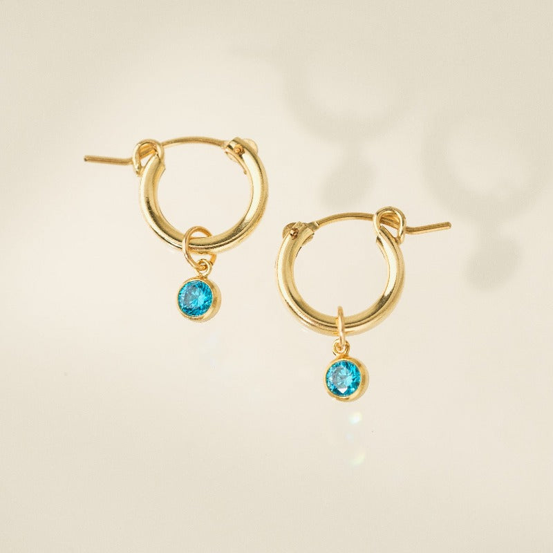 September Birthstone Gold-Filled Hoop Earrings
