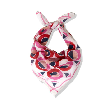 Ink + Alloy Hot Pink Blush Navy Cotton Voile Square Scarf