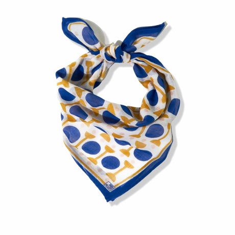 Ink + Alloy Lapis Blush Gold Cotton Voile Square Scarf