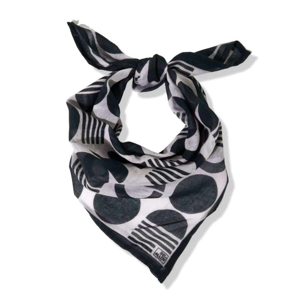Ink + Alloy Black And White Cotton Voile Square Scarf