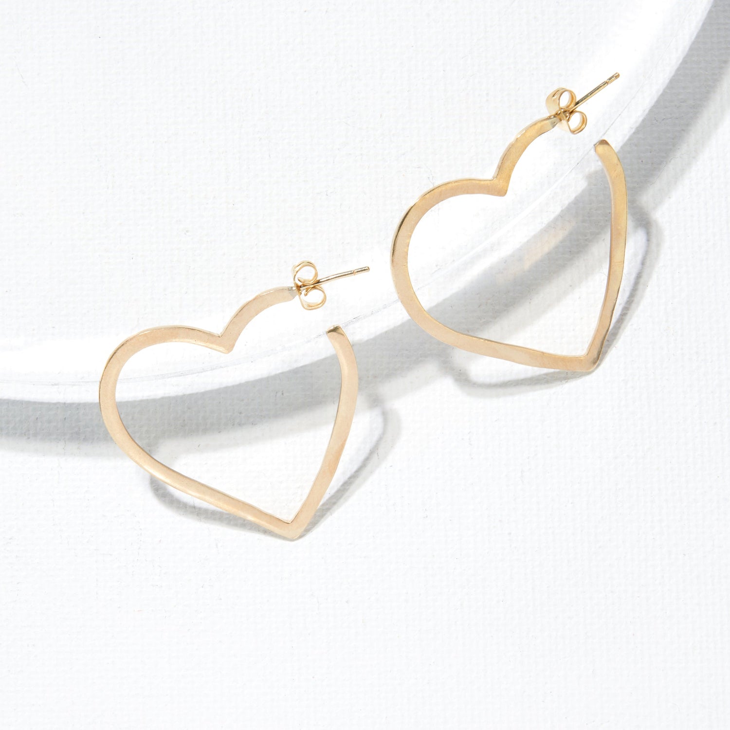 Gold Heart Hoops