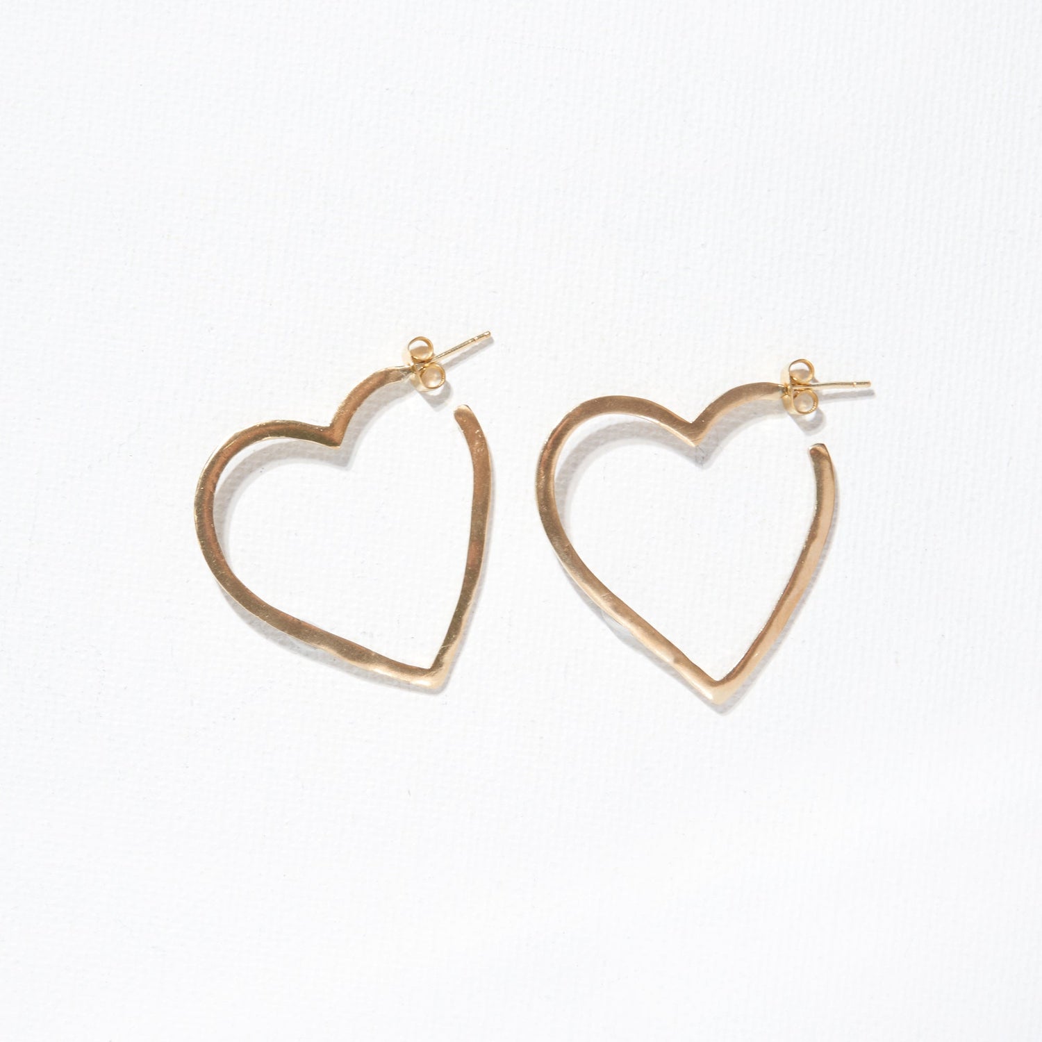 Gold Heart Hoops