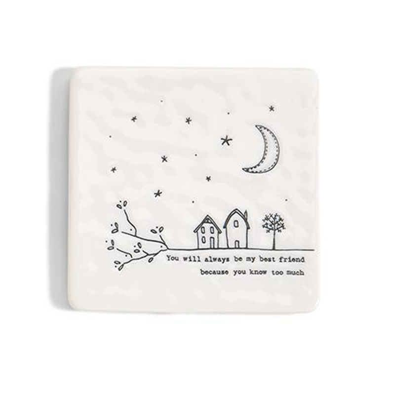 Sweet Sentimental Sayings Porcelain Coaster - Love/Family/Friendship