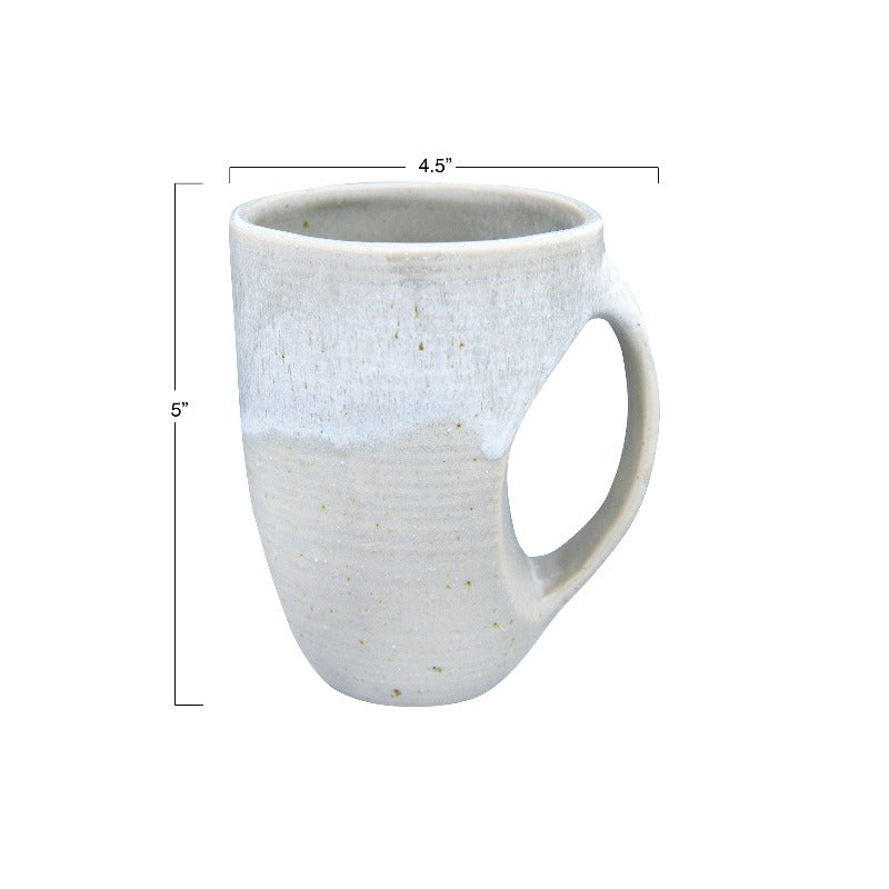 Reactive Glaze Stoneware Cozy Mug with Measurements