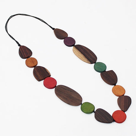 Wood Multi Color Noel Necklace Sylca Designs Jewelry