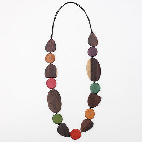 Wood Multi Color Noel Necklace Sylca Designs Jewelry