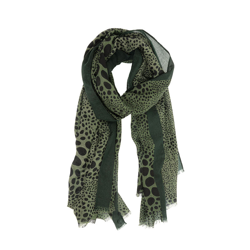 Green Abstract Cheetah Scarf
