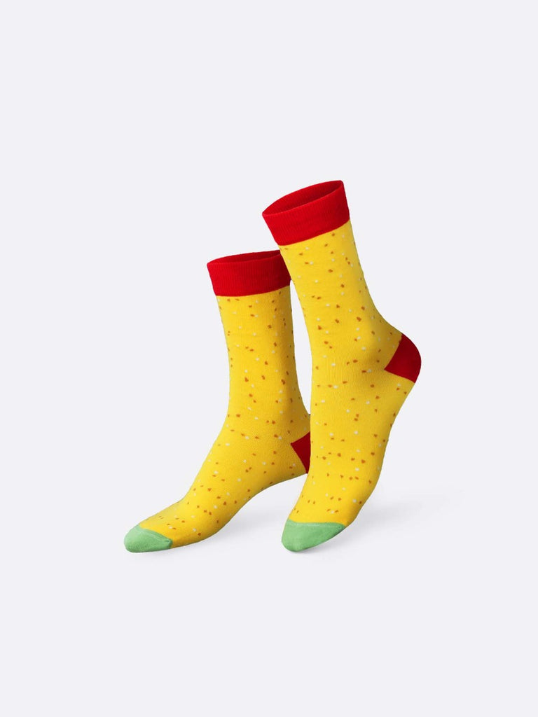 DOIY Design Eat My Socks Crew Socks Nacho Red Yellow Green