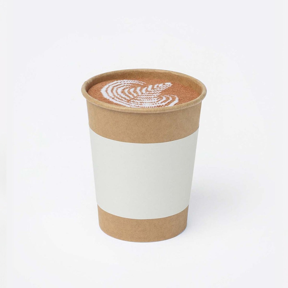 DOIY Designs Eat My Socks Caffe Latte Coffee Cup Packaged Over The Calf Cotton Blend Socks