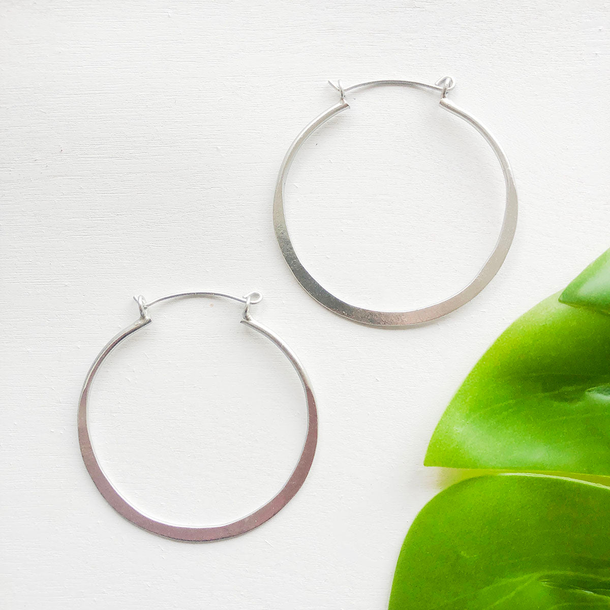 Silver Organic Hoops