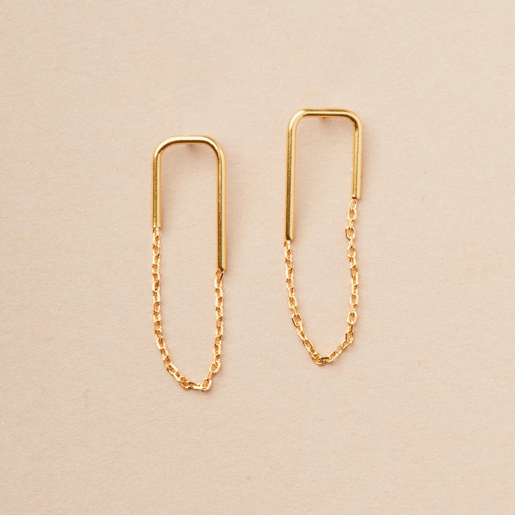 Refined Earring Collection - Filament Stud Gold Vermeil