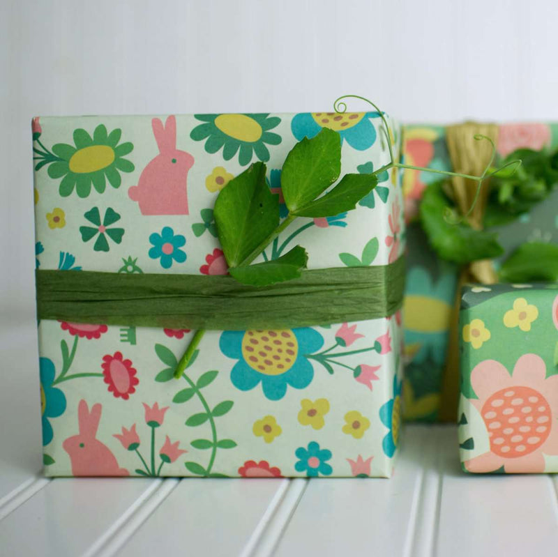 Wrappily Eco Gift Wrap Co. Double Sided Eco Wrapping Paper - Enchanted Garden