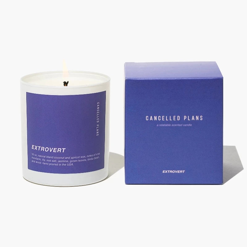 Cancelled Plans A Relatable Candle Scent Extrovert Natural Essential Oil Candle
