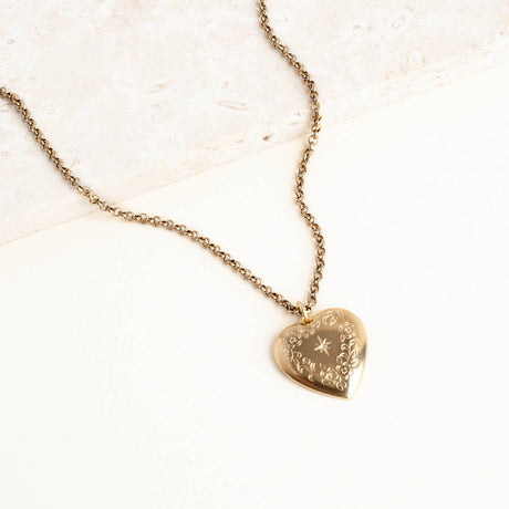 Floral Heart Charm Necklace