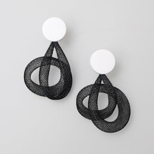 Black Mesh Abstract Earrings Sylca Designs Jewelry