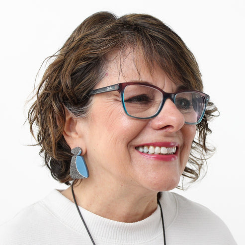 Blue Geometric Decoupage Oakley Earrings Sylca Designs Jewelry