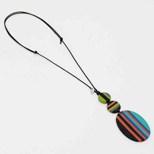 Multi Color Oval Darcy Pendant Necklace Sylca Designs Jewelry