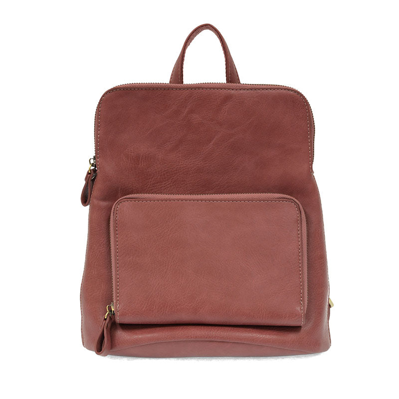 Joy Susan Accessories Vegan Leather Backpack Handbag Mini Julia in Dusty Raspberry Pink Faux Leather - L8038-118