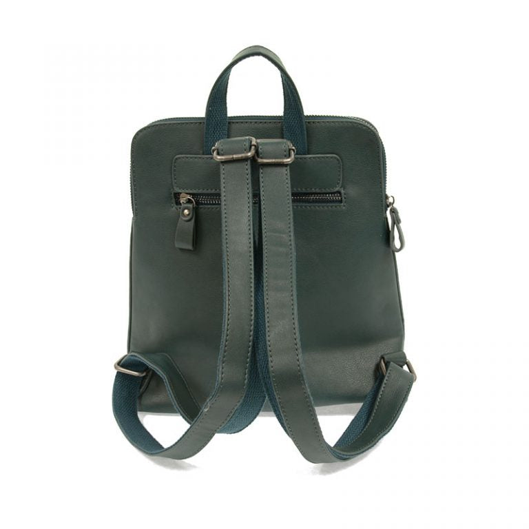Vegan Leather Dark Turquoise Mini Julia Backpack Back View
