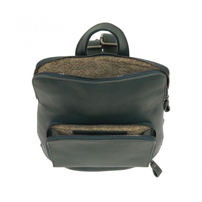 Vegan Leather Dark Turquoise Mini Julia Backpack Inside Lining View