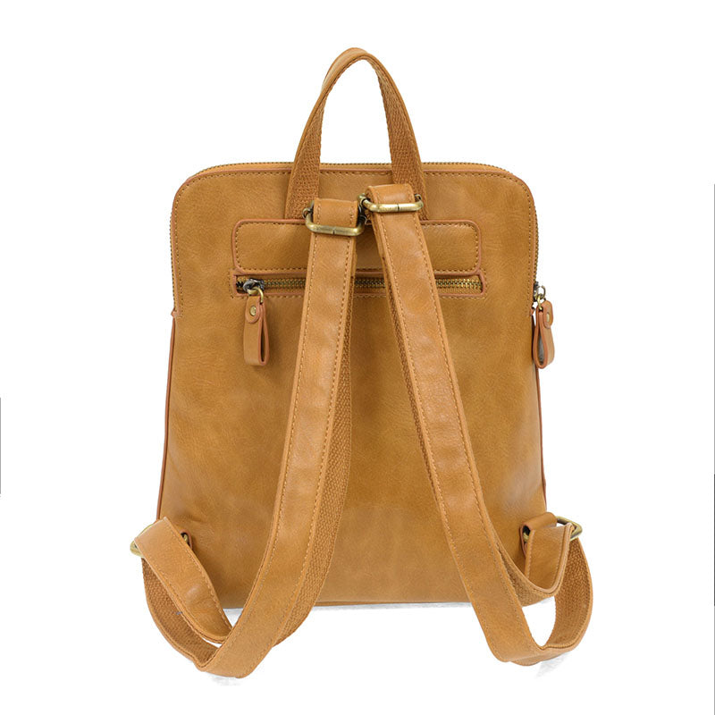 Vegan Leather Almond Brown Mini Julia Backpack Back View