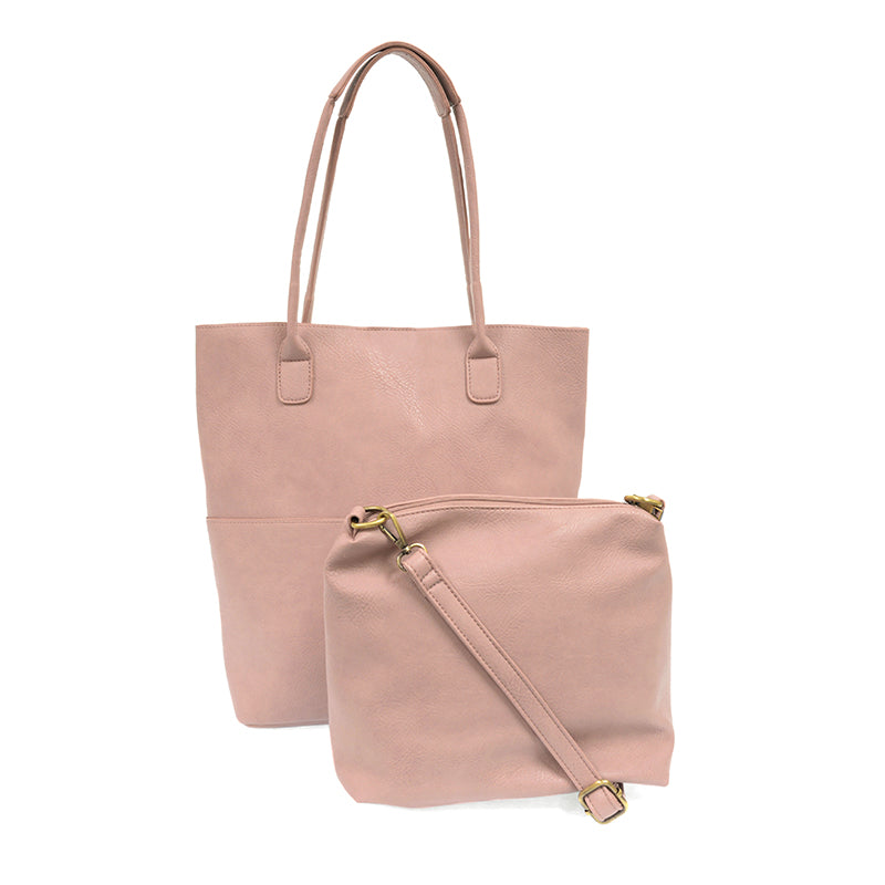 Blush Vegan Leather Front Pocket Kelly Tote