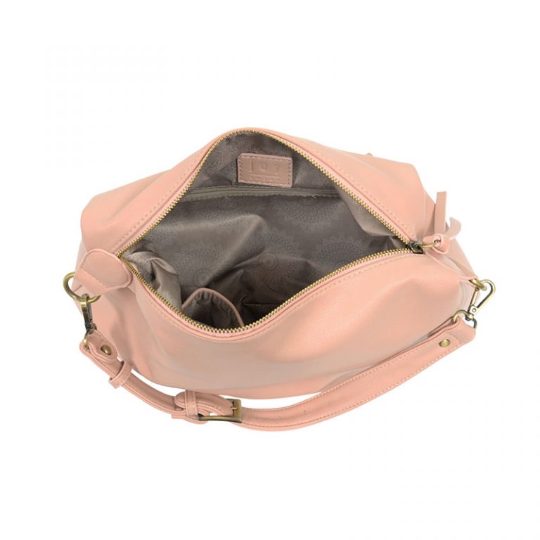Vegan Leather Suzy Hobo Crossbody Bag - Petal Pink