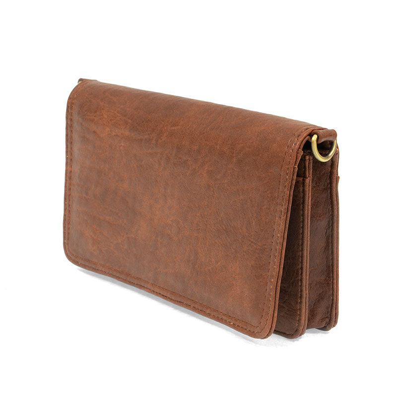 Saddle Vegan Leather Mini Foldover Billie Crossbody Side View