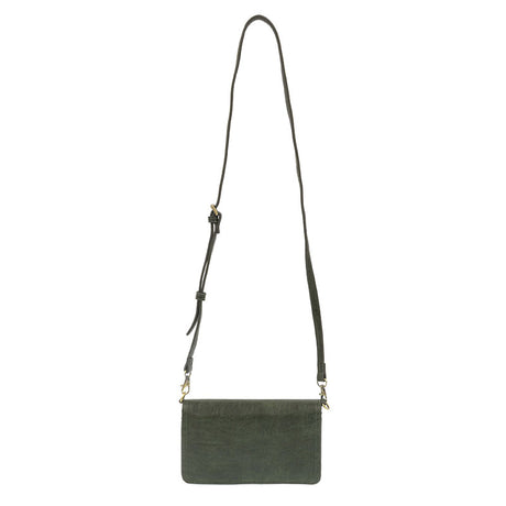 Dark Jade Vegan Leather Mini Foldover Billie Adjustable Crossbody Strap