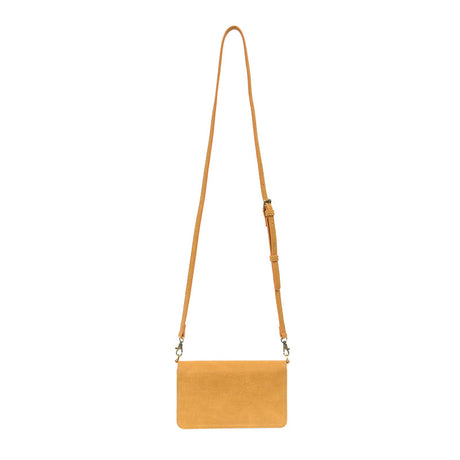 Honeycomb Yellow Vegan Leather Mini Foldover Billie Adjustable Crossbody Strap