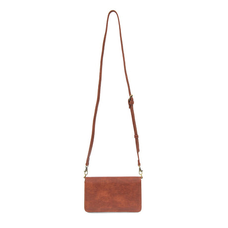 Cinnamon Brown Vegan Leather Mini Foldover Billie Adjustable Crossbody Strap