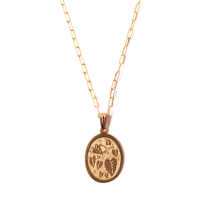 Monstera Charm Necklace - Gold