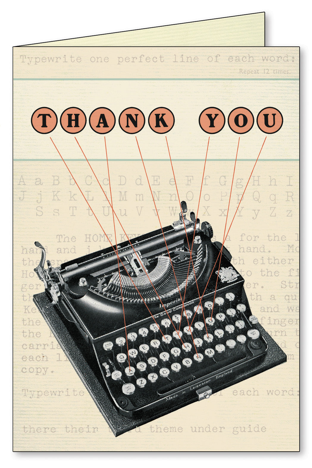 Thank You Typewriter - Vintage Boxed Greeting Cards