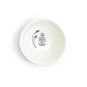 Porcelain Large Wobbly Bowl - Our laughs are limitless, memories countless and friendship endless.