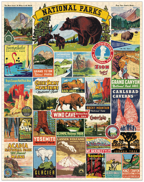 1000-Piece Vintage-Style Puzzle – National Parks