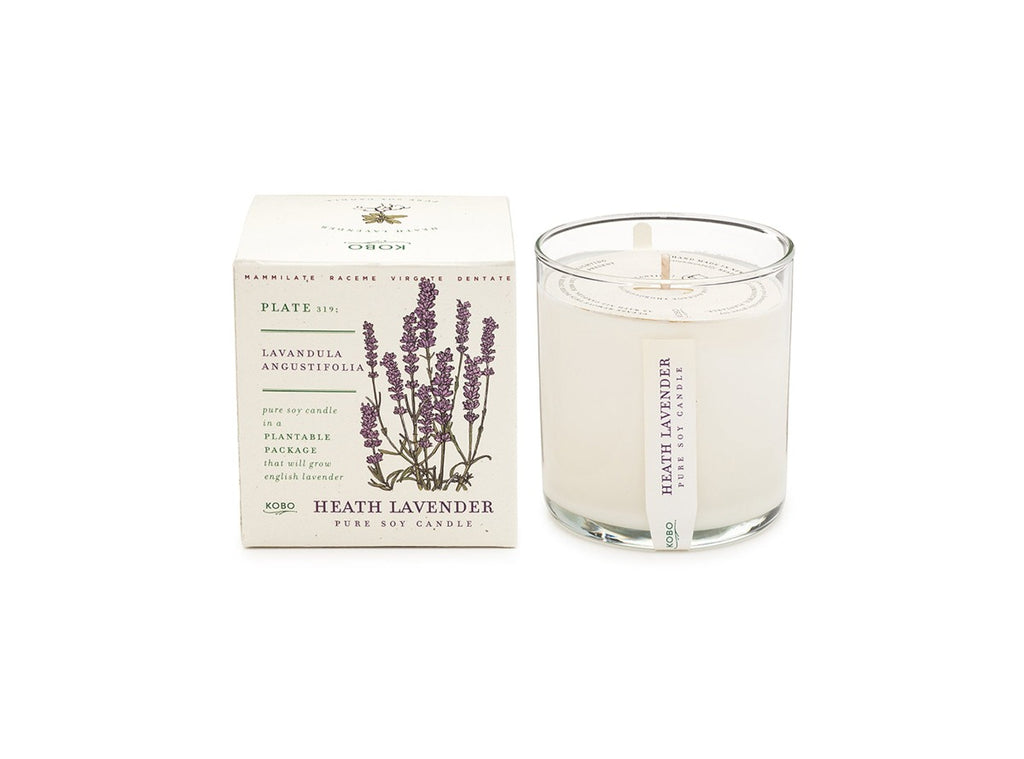KOBO Candles Plant The Box 100% Pure Soy Wax Candle - Heath Lavender.